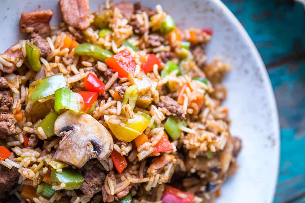 cheftemp Cajun Steak Tips with Dirty Rice