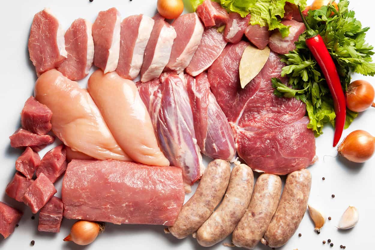 chestemp various of fresh meats