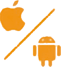Thermometer icon blending Apple and Android symbols for culinary temperature control.