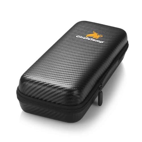 Compact carrying case for ChefTemp digital cooking thermometers, durable and portable.