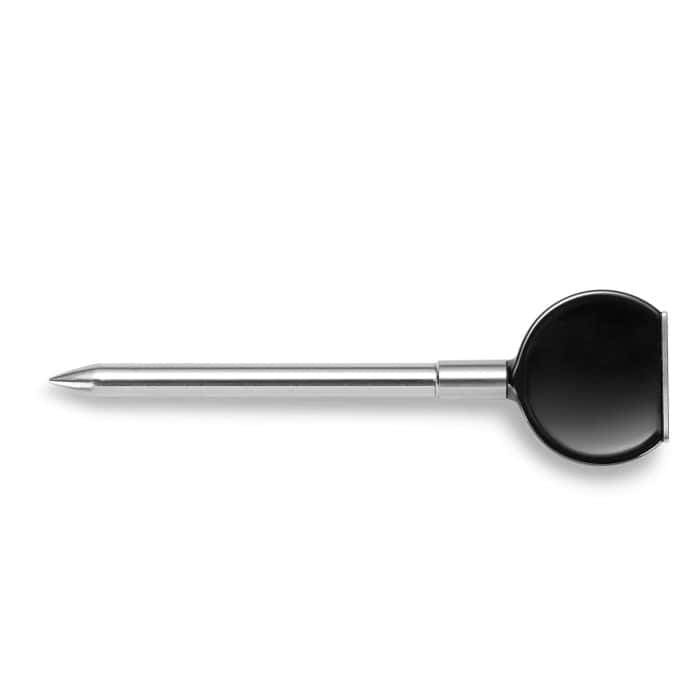 Stainless steel food probe thermometer for accurate cooking temperature measurement.