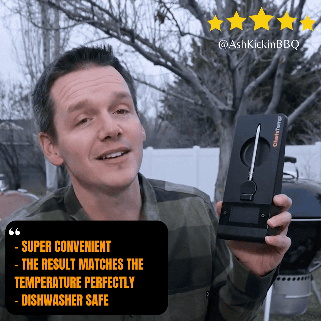 Probe digital meat thermometer for grilling, cooking, and BBQ - Chefstemp, accurate, safe, user-friendly.