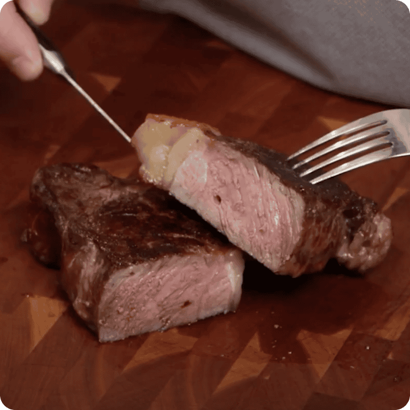 High-quality prime rib steak prepared with sous vide for perfect tenderness and flavor.