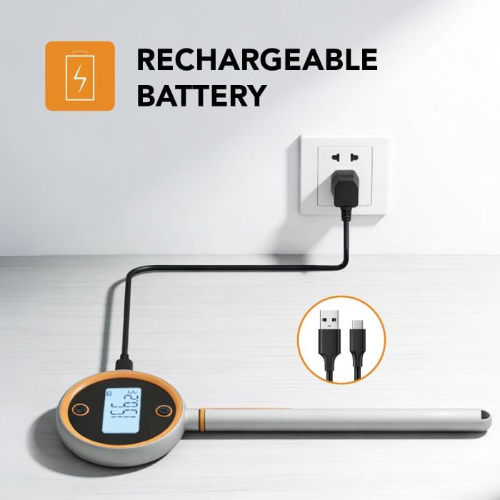 Rechargeable wireless thermometer for precise grilling temperature control.