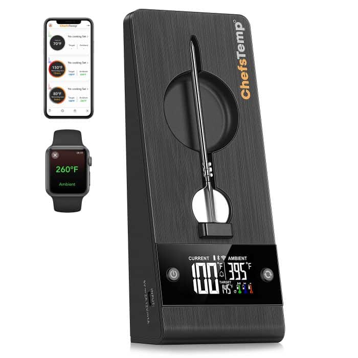 1. Wireless smart meat thermometer with app control for precise cooking.