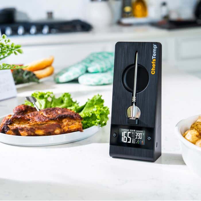 Digital meat thermometer with probe, perfect for cooking and grilling, by ChefsTemp.