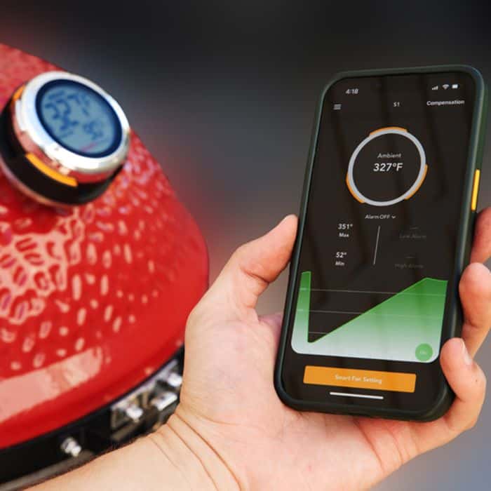 Accurate grill temperature monitoring with Chef's Temp smart thermometer app.
