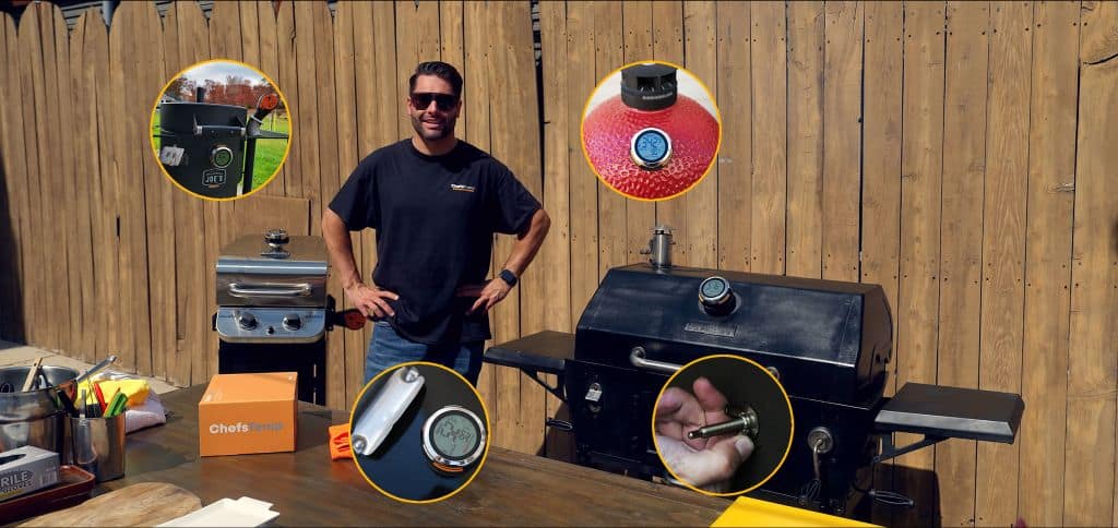 Wireless digital meat thermometer for grilling and smoking|ChefsTemp outdoor BBQ grill thermometer|Chefstemp digital grill thermometer with probe|Wireless meat temperature monitor for barbecue and smoking sessions.