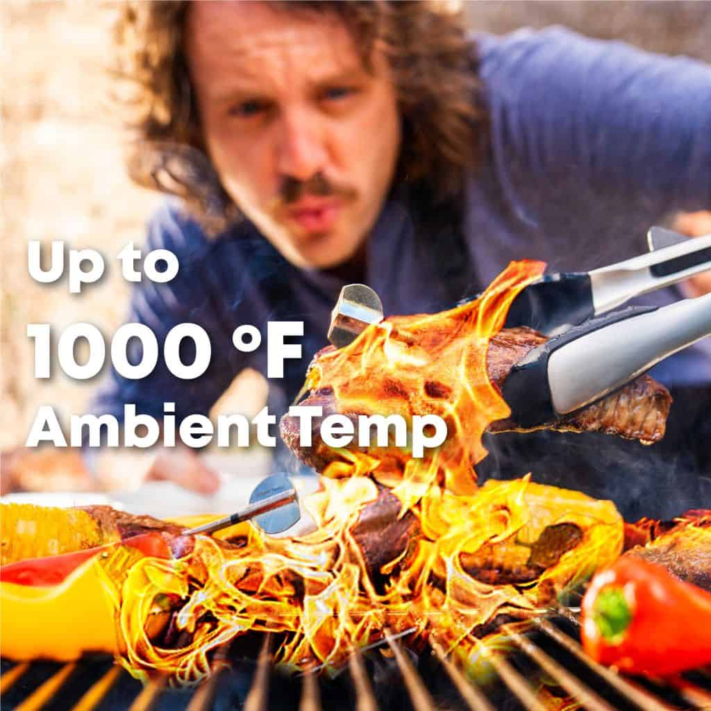 High-heat grilling with flames reaching 1000°F, perfect for professional chefs and outdoor cooking enthusiasts.