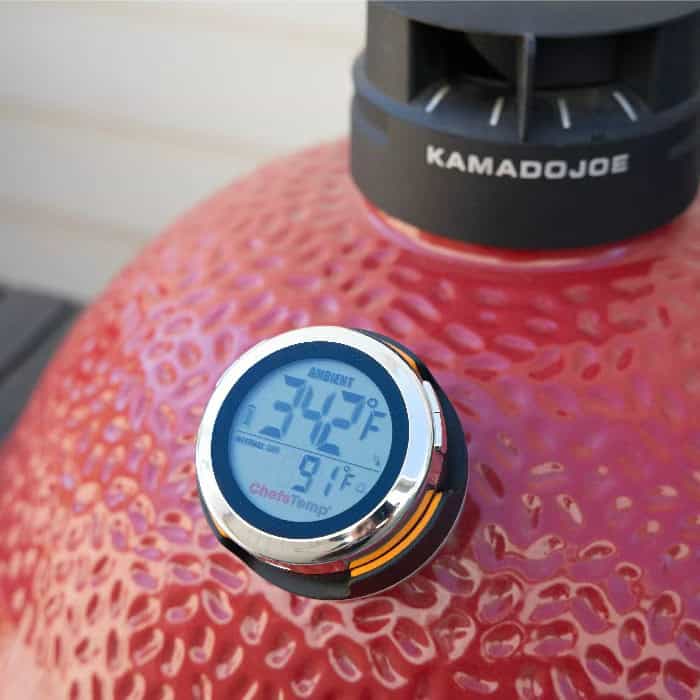 - Compact digital grill thermometer for precise cooking temperature monitoring.